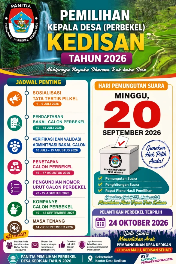PENGUMUMAN TAHAPAN PEMILIHAN PERBEKEL KEDISAN